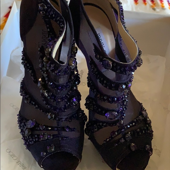 Jimmy choo suede with crystals in purple - Picture 4 of 5